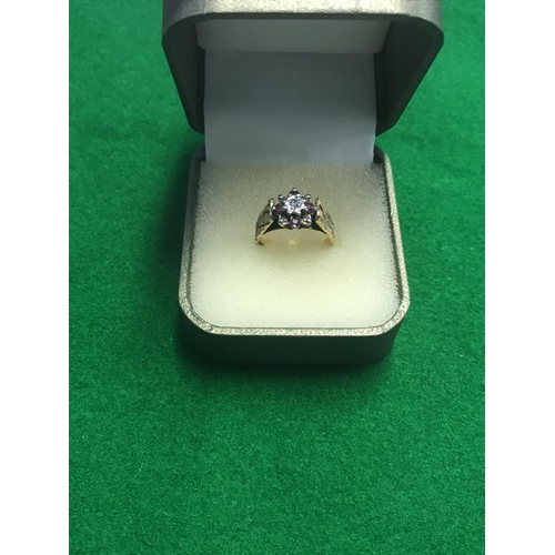 94 - PRETTY 9CT GOLD RING SET DIAMONDS - BOX FOR DISPLAY PURPOSES ONLY