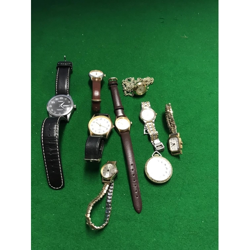 337 - 7 X VINTAGE WATCHES, NECKLACE WATCH & POCKET WATCH INC TIMES, LUCERNE, ACCURIST ETC - WATCHES & CLOC... 