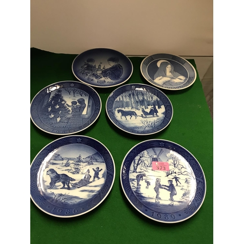 373 - 6 X ROYAL COPENHAGEN CHRISTMAS PLATES