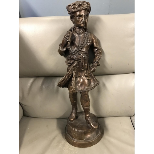 573 - VERY LARGE HEAVY HOLLOW BRONZE PIERRE THE 1ST - 72CMS - COLLECTION ONLY OR ARRANGE OWN COURIER