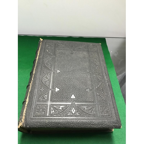 626 - LARGE HEAVY LEATHERBOUND FAMILY BIBLE C100 YEARS OLD