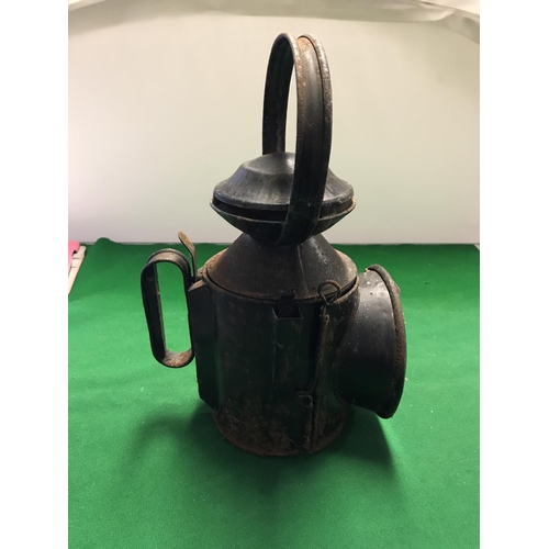 664 - EARLY METAL RAILWAY LANTERN 