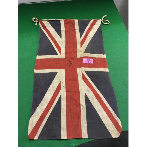 671 - WW11 1943 RAF UNION JACK FLAG  - 48CMS X 28CMS