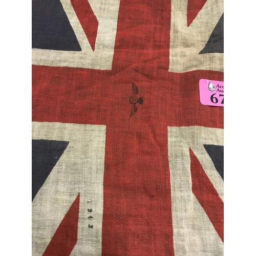 671 - WW11 1943 RAF UNION JACK FLAG  - 48CMS X 28CMS