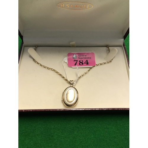 784 - 9CT GOLD LOCKET & CHAIN - WEIGHT 12GRMS - BOX FOR DISPLAY ONLY