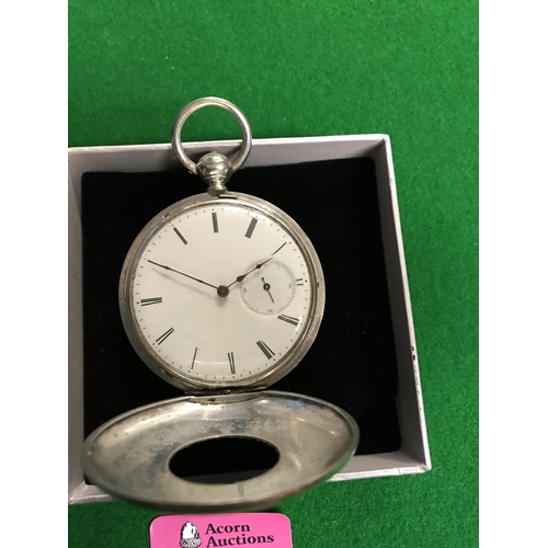 101 - LOVELY HALF HUNTER POCKET WATCH - ANCRE 15 RUBIS GENEVE - WATCHES AND CLOCKS ARE NOT TESTED