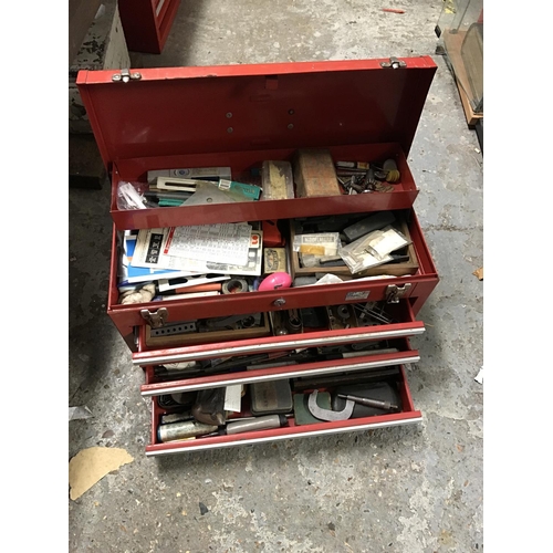 19 - LARGE METAL TOOL BOX OF MIXED TOOLS - COLLECTION ONLY OR ARRANGE OWN COURIER