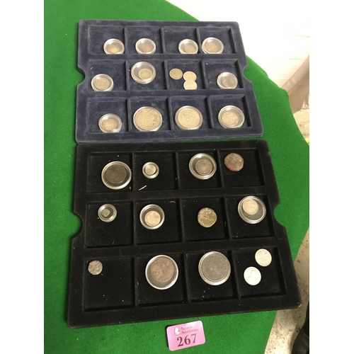 267 - 4 X TRAYS OF ASSORTED BRITISH COINS