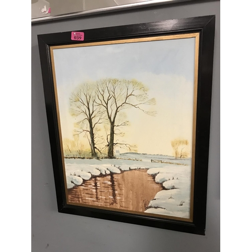 39 - FRAMED OIL ON CANVAS BY G. GRACE DATED 1983 - 48CMS X 58CMS