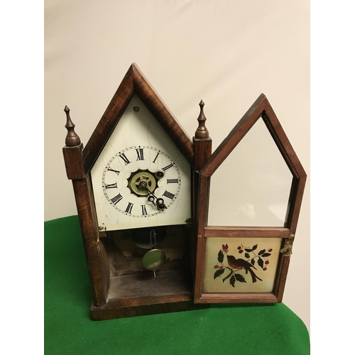 434 - ANTIQUE  GOTHIC STYLE ANSONIA CLOCK - WATCHES & CLOCKS ARE NOT TESTED - 38CMS H