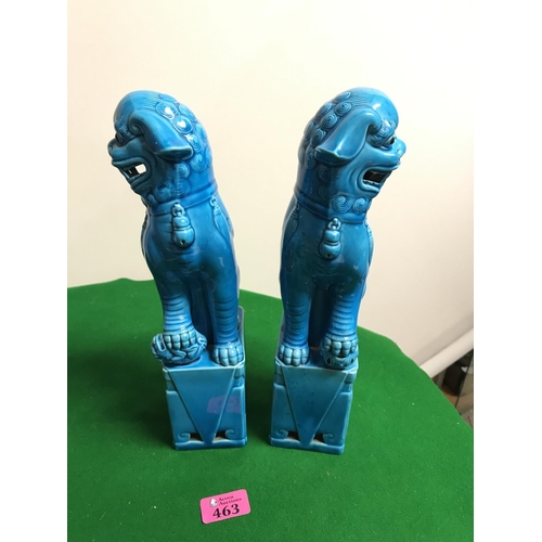 463 - PAIR OF ORIENTAL LARGE DOGS OF FOE - 32CMS H