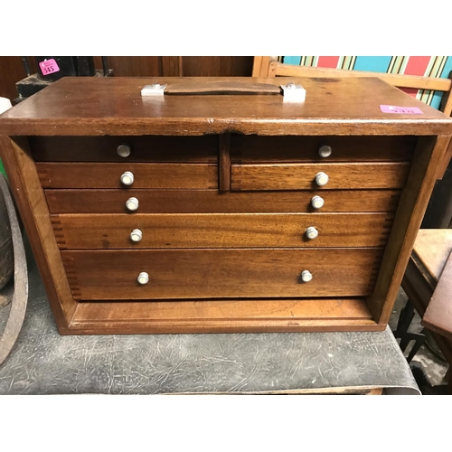 548 - LOVELY VINTAGE 7 DRAWER TOOL CHEST - 44CMS X 20CMS X 29CMS H