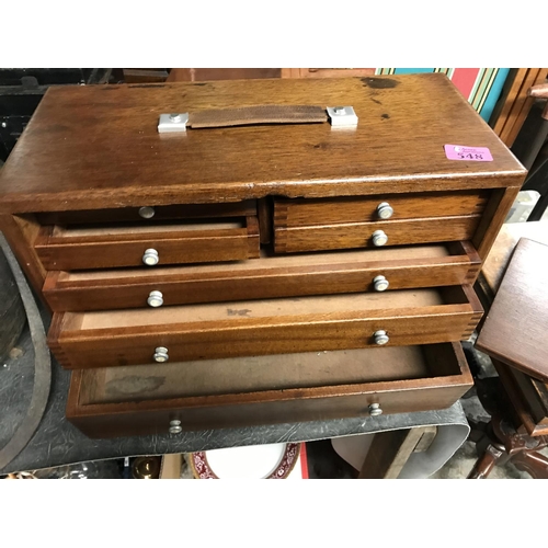 548 - LOVELY VINTAGE 7 DRAWER TOOL CHEST - 44CMS X 20CMS X 29CMS H