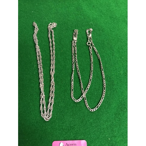 55 - 2 X SILVER CHAIN NECKLACES = 19.9GRAMS