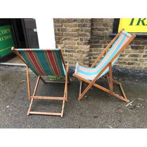 550 - 2 X VINTAGE DECK CHAIRS - COLLECTION ONLY OR ARANGE OWN COURIER