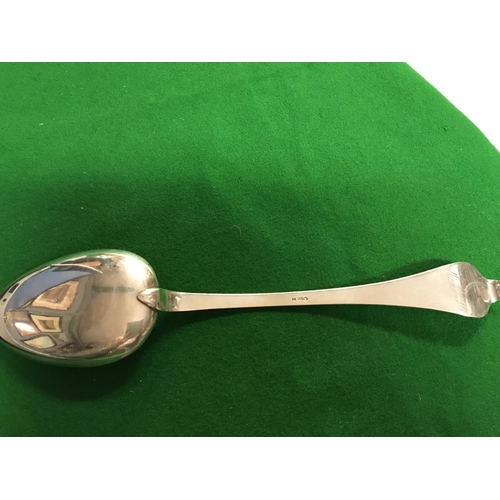 56 - LARGE FOREIGN SILVER SERVING SPOON - MEASURES 30CMS & 87GRMS WEIGHT APPROX