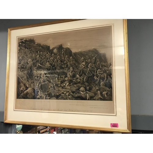 8 - LARGE FRAMED & GLAZED EARLY LITHOGRAPH BY STANLEY BERKELEY - 