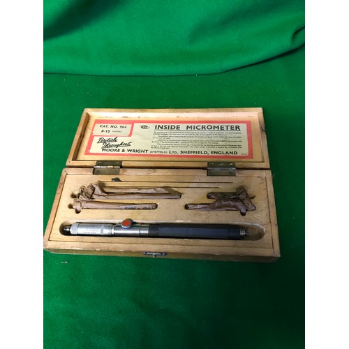 148 - VINTAGE CASED MICROMETER BY MOORE & WRIGHT LTD