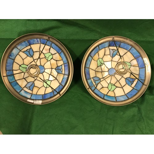 149 - PAIR OF PRETTY TIFFANY STYLE LIGHT SHADES - 36CMS DIAM