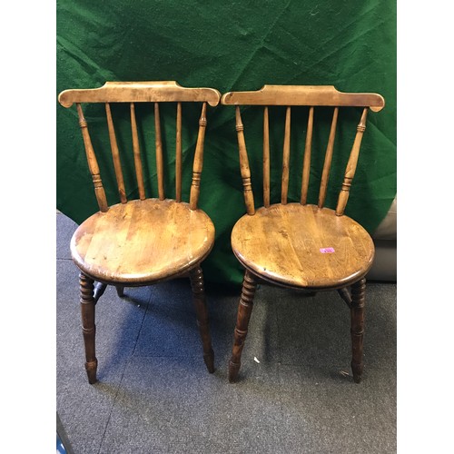 196 - PAIR OF BEAUTIFUL ANTIQUE SPINDLE BACK CHAIRS - COLLECTION ONLY OR ARRANGE OWN COURIER