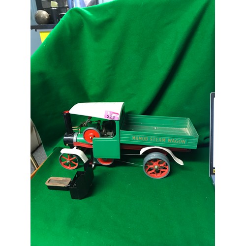 225 - VINTAGE MAMOD STEAM WAGON WITH BURNER - 43CMS L