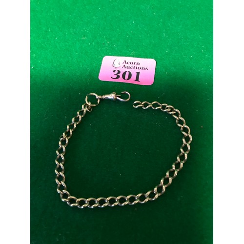 301 - LOVELY 9CT GOLD CHAIN BRACELET = WEIGHT 12GRMS - LENGTH 22CMS