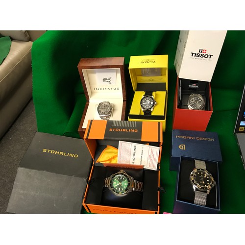 557 - 5 X BOXED GENTS WATCHES - WATCHES ANE CLOCKS ARE N OT TESTED