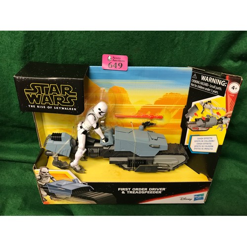 649 - BOXED STAR WARS FIRST ORDER DRIVER & TREADSPEEDER