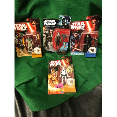 650 - 4 X BOXED STAR WARS FIGURES