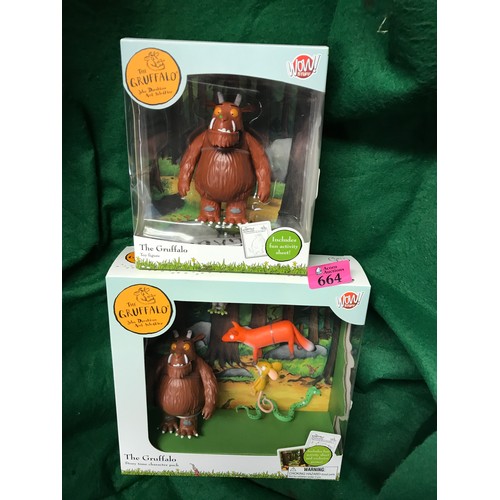 664 - 2 X BOXED GRUFFALO TOYS