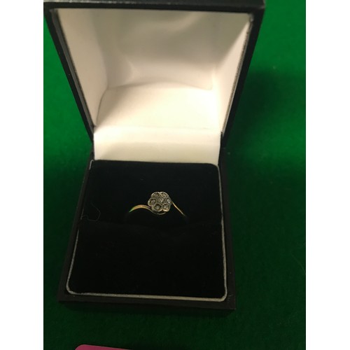 71 - 18CT GOLD AND PLATIGNUM & DIAMOND RING - 2GRMS OVERALL