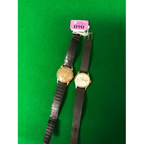 90 - GENTS VINTAGE RECORD MANUAL WIND WRIST WATCH & SIMILAR CORD EXAMPLE - WATCHES & CLOCKS ARE NOT TESTE... 