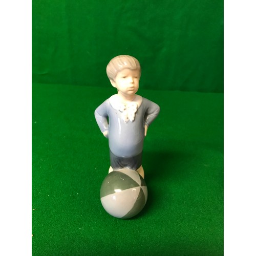 131 - LOVELY ROYAL COPENHAGEN BOY WITH BALL - IN GREAT CONDITION - 17CMS H