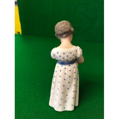 132 - LOVELY ROYAL COPENHAGEN GIRL WITH DOLL - IN GREAT CONDITION - 15CMS H