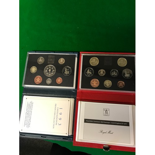 141 - 2 X CASED UK PROOF COIN SETS - 1989 & 1993