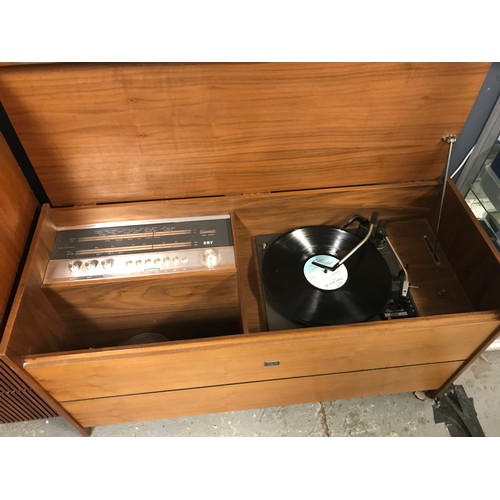 40 - VINTAGE HMV MUSIC CENTRE WITH PAIR OF SPEAKERS - 96CMS LENGTH - COLLECTION ONLY OR ARRANGE OWN COURI... 