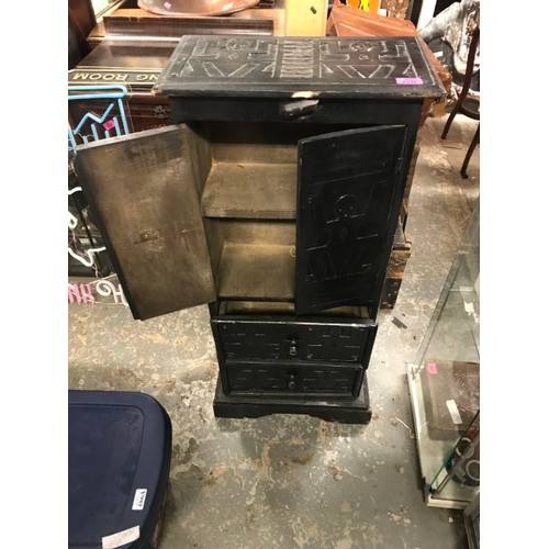 270 - LOVELY UNUSUAL 2 DOOR CABINET WITH 2 DRAWERS BELOW - 47CMS X 27CMS X 100CMS H - COLLECTION ONLY OR A... 