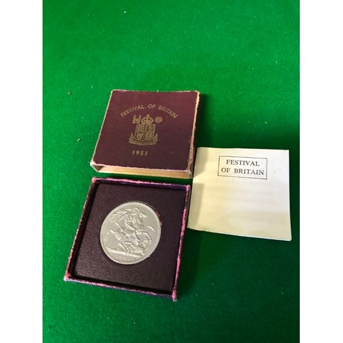 314 - BOXED FESTIVAL OF BRITAIN COIN