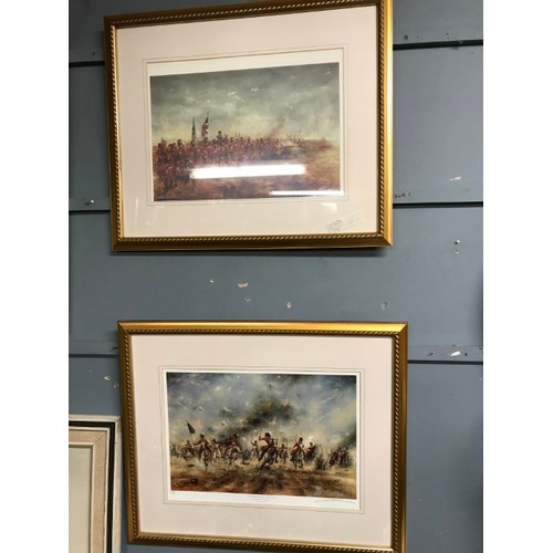 569 - 3 X FRAMED & GLAZED MILITARY PICTURES - LARGE PICTURE - 90CMS X 70CMS 
2 X SMALLER 60CMS X 50CMS - C... 