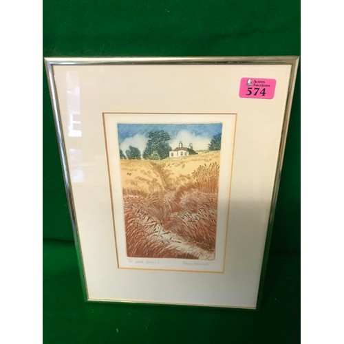 574 - FRAMED & GLAZED LTD ED PICTURE 5/150 BY ELAINE MARSHALL 