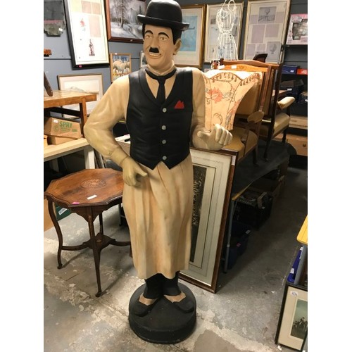 586 - LOVELY LARGE RESIN CHARLIE CHAPLIN FIGURE - 180CMS H - COLLECTION ONLY OR ARRANGE OWN COURIER