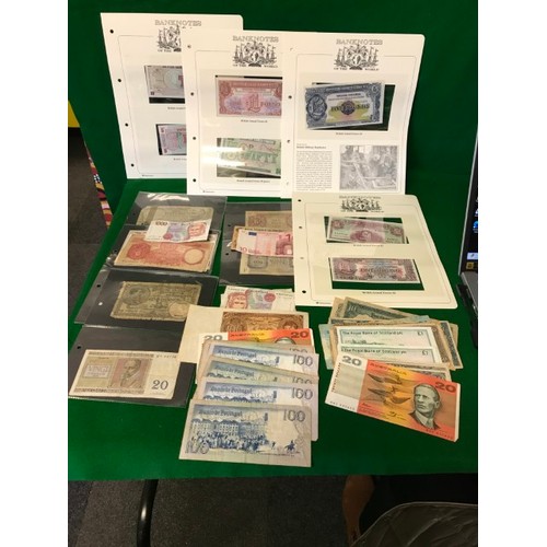 401 - QTY OF ASSTD BANK NOTES AND COINS - BRITISH AND FOREIGN INC MILITARY WAR TIME NOTES   - APPROX 100 +... 