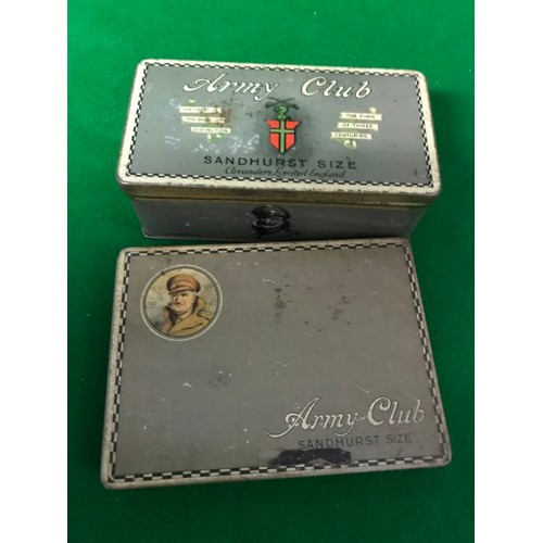 504 - 2 X EARLY CIGARETTE TINS WITH MILITARY CONECTIONS