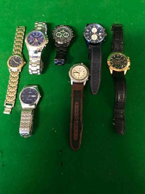 7 ASSORTED GENTS WATCHES - WATCHES & CLOCKS ARE NOT TESTED