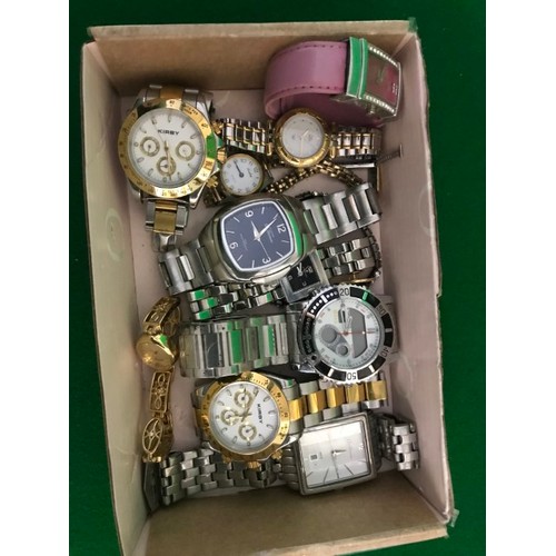 506 - BOX OF MIXED LADIES & GENTS WATCHES - WATCHES & CLOCKS ARE NOT TESTED