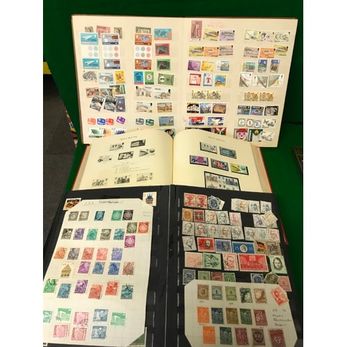 507 - 3 X ALBUMS OF BRITISH & COMMONWEALTH STAMPS - APPROX 500