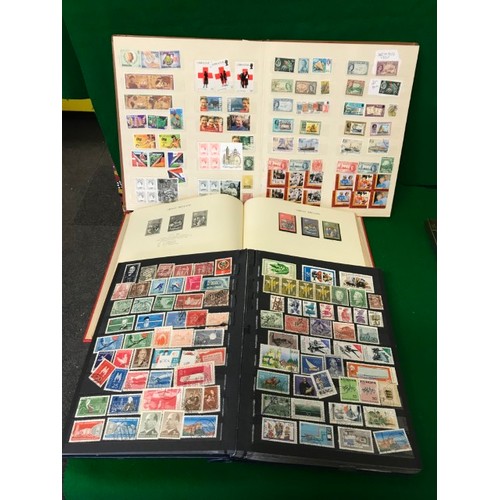 507 - 3 X ALBUMS OF BRITISH & COMMONWEALTH STAMPS - APPROX 500