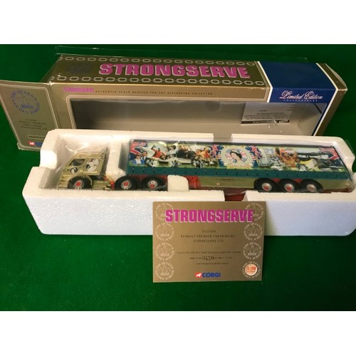 546 - LARGE BOXED CORGI LTD ED STRONGSERVE LORRY WITH CER4T