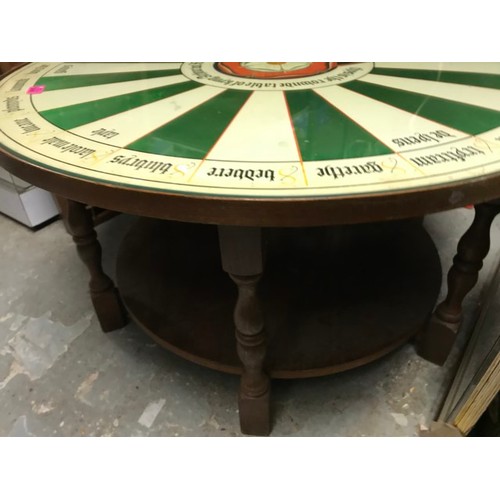 560 - UNUSUAL KNIGHTS OF THE ROUND TABLE COFFEE TABLE WITH AN 88CMS DIAM TOP - STANDS 47CMS H - COLLECTION... 