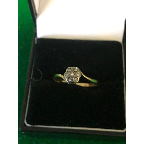 71 - 18CT GOLD AND PLATIGNUM & DIAMOND RING - 2GRMS OVERALL